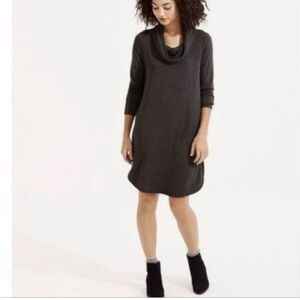 Lou and Grey Signature Soft Charcoal Heather Gray Cowl Neck Tunic Dress